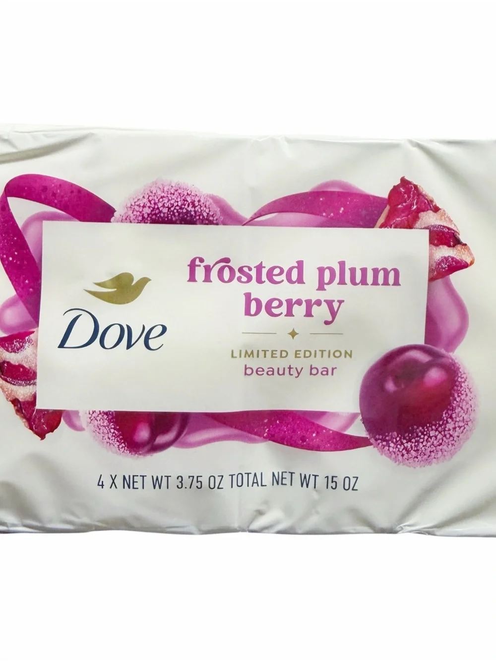 Dove FROSTED PLUM BERRY Limited Edition Beauty Bar Soap ~ 4 Bars New / Sealed